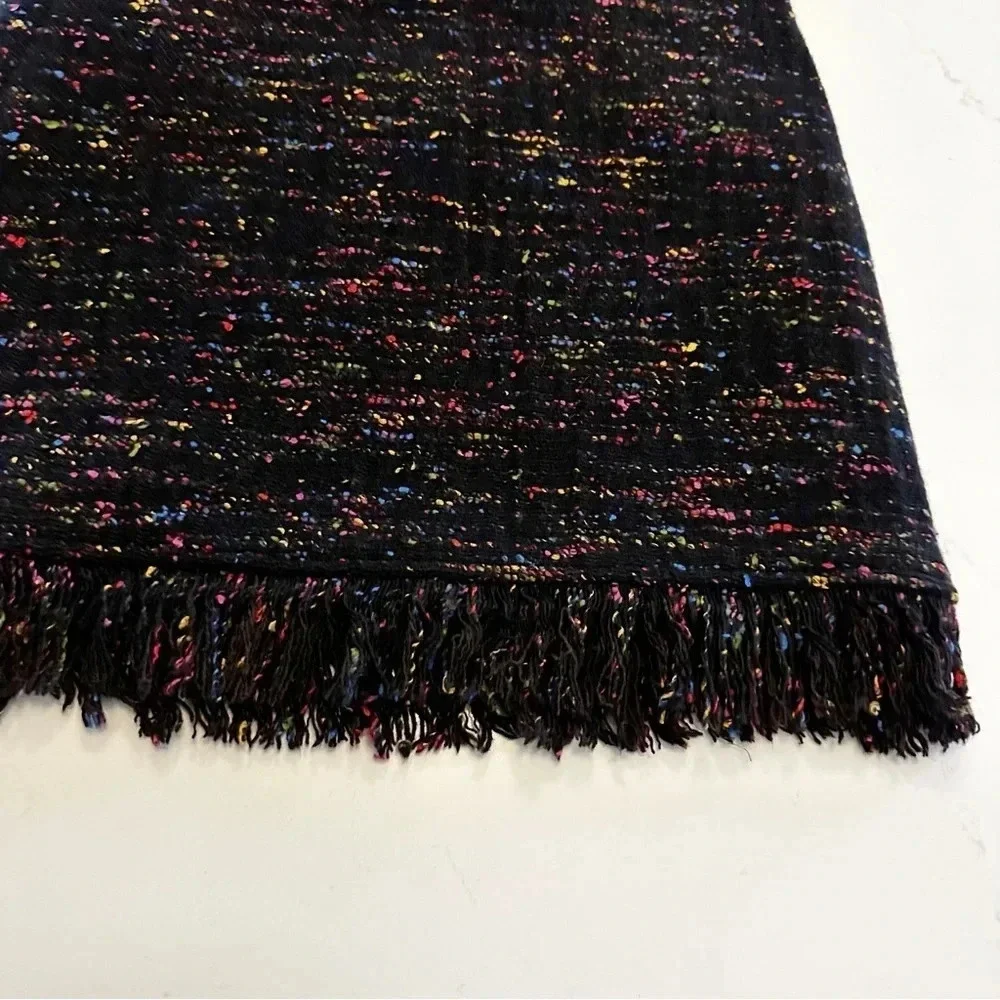GANNI Rainbow Tweed Wool Fringe Mini Skirt | 34 | US 2 - Picture 6 of 13